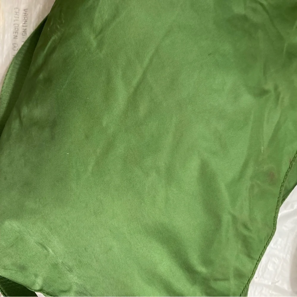 Tumi double pocket green nylon messenger bag